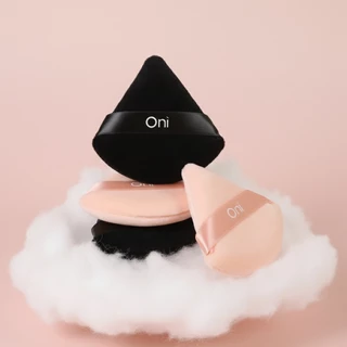 Oni Triangle Powder Puff 2pcs, Premium Makeup Sponge for Precise Application,ฟองน้ำทรงสามเหลี่ยม,ฟองน้ำปัดแป้ง