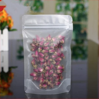 ถุงซิปขุ่นตั้งได้ แพ็ค 50 ใบ พลาสติกขุ่น ใส่ขนม/ข้าวสาร/อาหารแห้ง/ธัญพืช กันชื้น หนา พร้อมส่ง