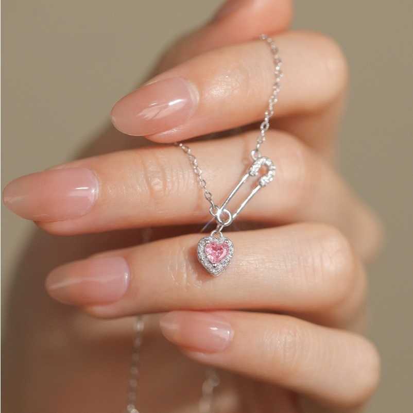สร้อยข้อมือเงินแท้ 92.5% Heart pin BP-049 เข็มกลัดจี้หัวใจ ขนาดความยาว 16+4cm