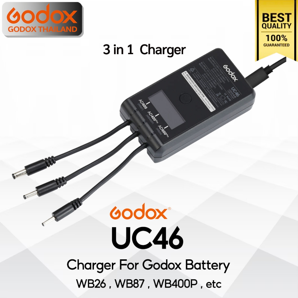 Godox Charger UC46 For WB87,WB87A, WB87B, WB400P, WB26 - AD400Pro, AD400ProII, AD600BM, AC600BMII, A