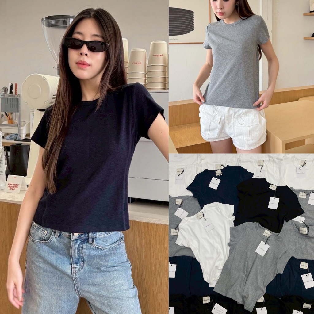 VL 5038 เสื้อยืดแขนสั้นคอกลม ผ้ายืดหยุ่นได้ดี ใส่สบาย สวยมากก ผ้าเนื้อนุ่ม