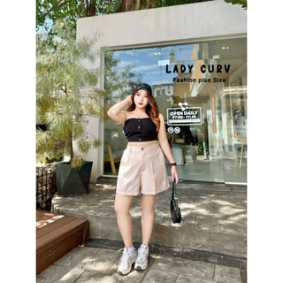 (LC) กางเกงขาสั้น ผ้าเปเป้ ดีเทลเดินด้าย ทรงสวย ใส่สบาย เสื้อผ้าสาวอวบอ้วน พลัสไซส์ ไซส์ใหญ่