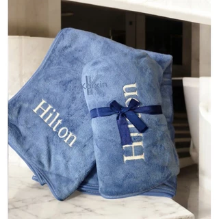 ผ้าเช็ดตัว hilton เกรดพรีเมี่ยมโรงแรม 5 ดาว ซับน้ำดีเยี่ยม ไม่เป็นขุย ผ้าขนหนูผืนใหญ่ ขนาด 70-140CM/จัมโบ้90*150CM