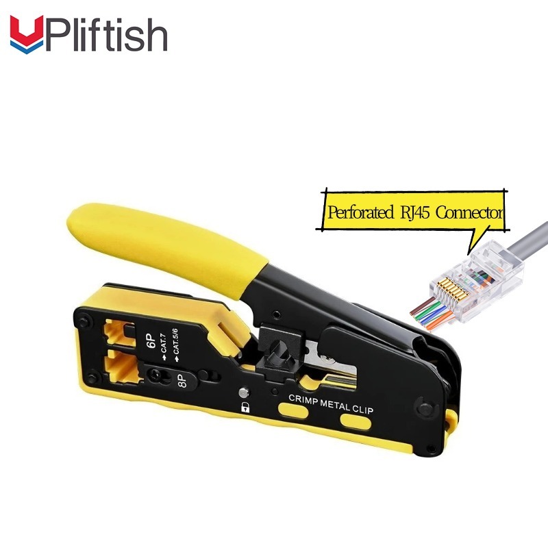 Upliftish คีมย้ำหัวแลน RJ45 คีมย้ำเข้าหัวแลน Cat7 Cat6 Cat5 RJ45 RJ11 ใช้ได้ทั้งหัวธรรมดา และหัวทะลุ