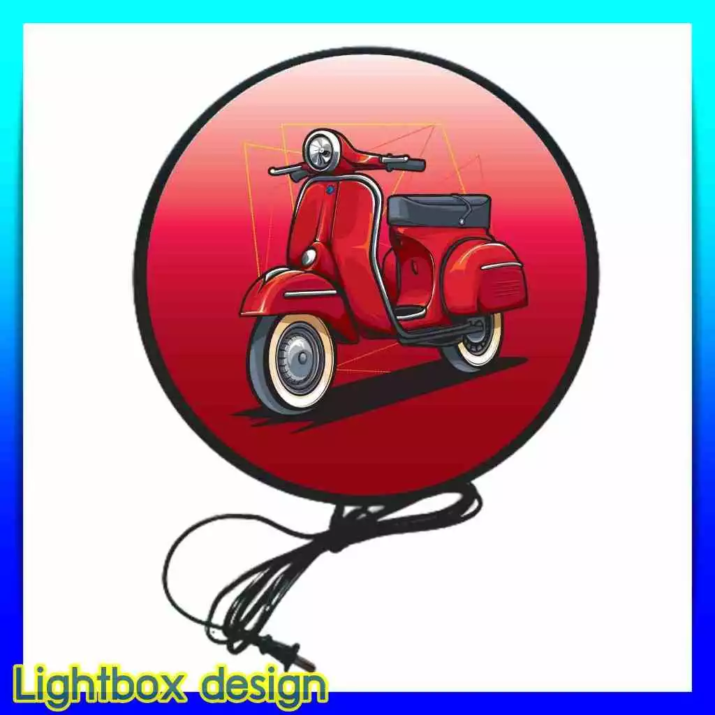 ป้ายไฟ LED โลโก้ Vespa ป้ายแต่งร้าน ด้านเดียว ขนาด 30-40 ซม. thumbnail 3