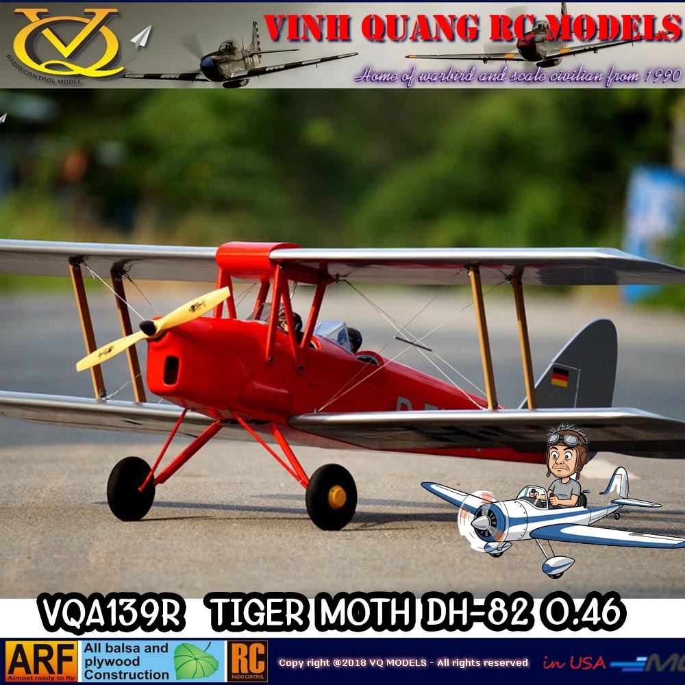 VQ MODEL TIGER MOTH DH-82  0.46  ( (ลองทักราคาหน้าร้านดู))