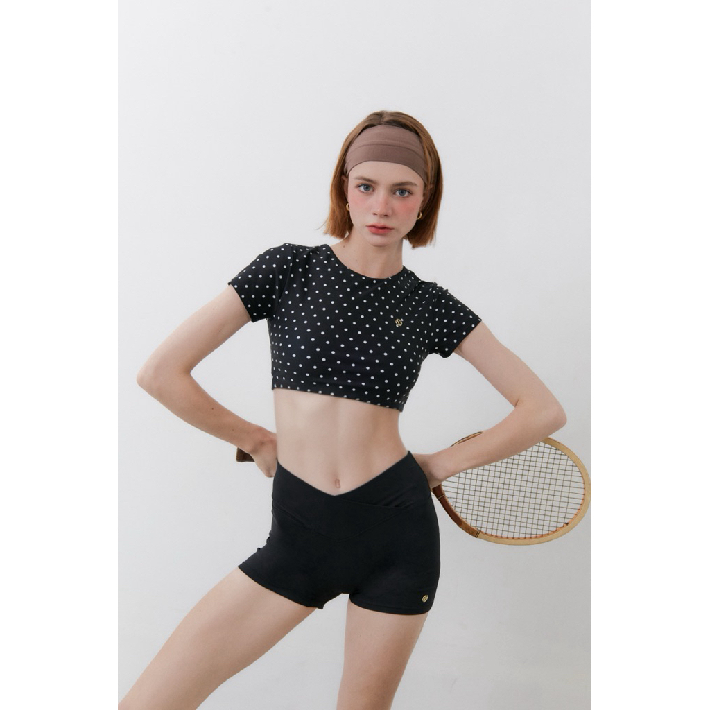 vyu polkadot baby top เสื้อออกกำลังกายลายจุดยอดฮิต