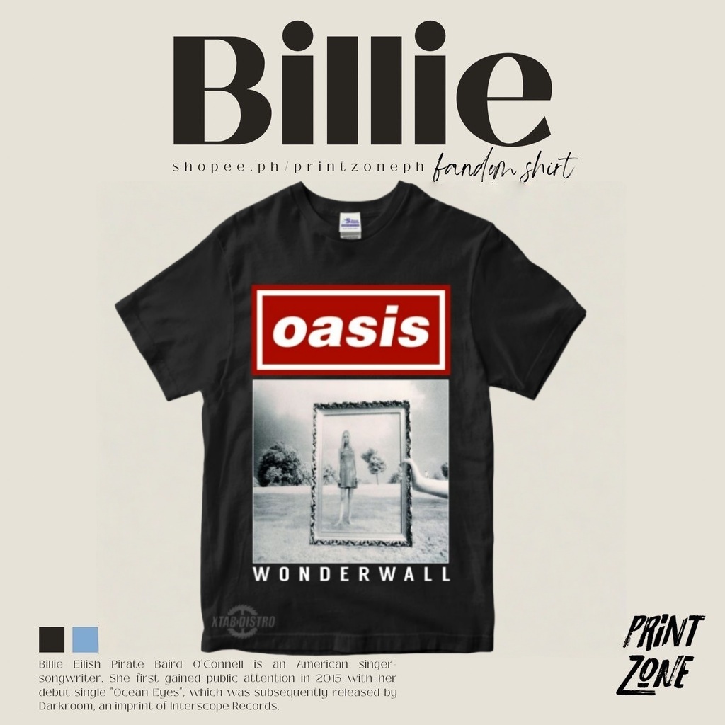 เสื้อยืดวง OASIS - เสื้อยืดพรีเมี่ยม WONDERWALL oasis britpop