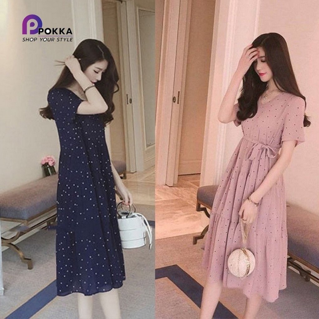 subscrub ชุดเดรสคนท้อง ชุดกระโปรงคนท้อง เดรสยาวลายจุดคนท้องเนื้อผ้าดีใส่สบายราคาขายส่งมือหนึ่งสินค้า