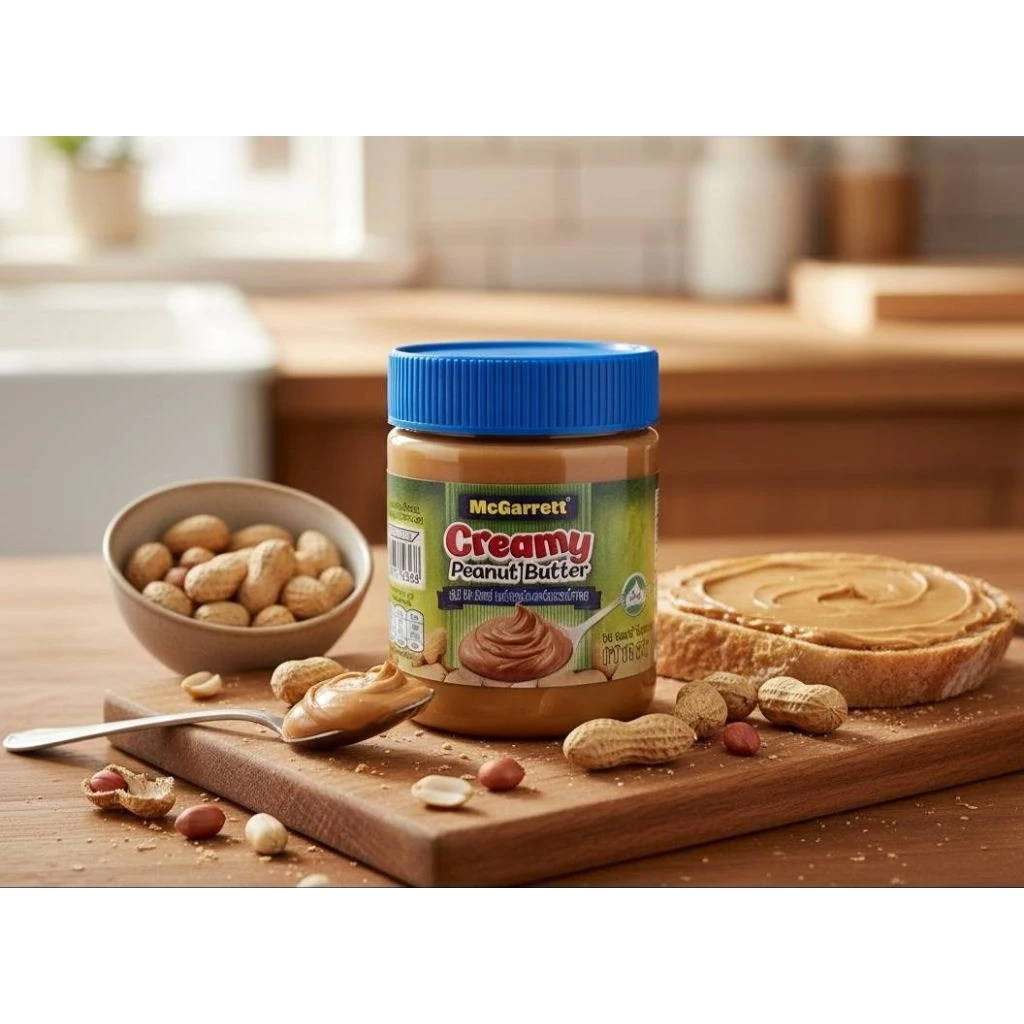 ครีมมี่ พีนัท บัตเตอร์ (เนยถั่วลิสงชนิดบดละเอียด) McGarrett Creamy Peanut Butter 340g