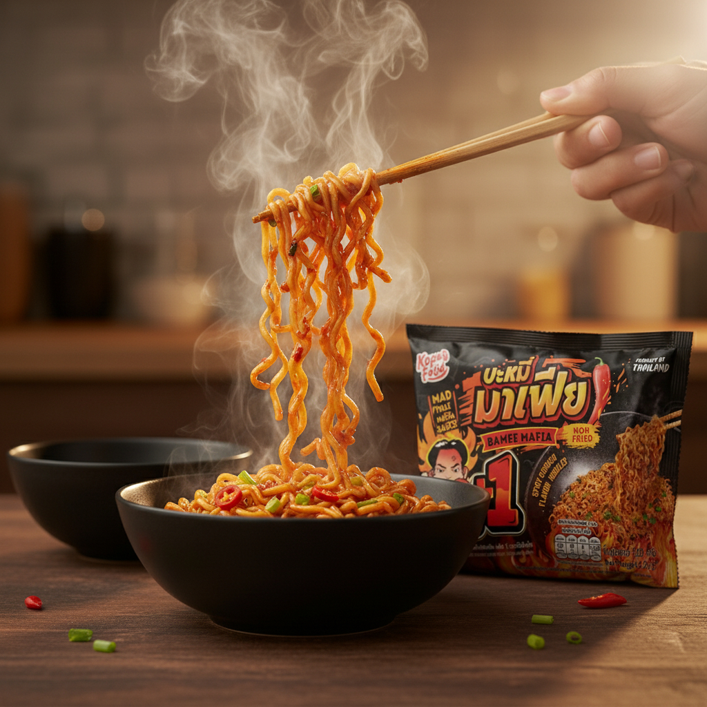 โก๋เป็กฟู้ดมาเฟีย รสสไปซีชิคเก้นพลัส 1 120 กรัม (แพ็ก 4) | เผ็ดเข้ม กลมกล่อม