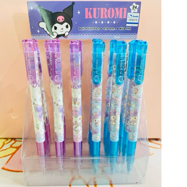 ปากกาลูกลื่น 0.5 แบบกด หมึกสีน้ำเงิน ลิขสิทธิ์แท้วีเอส (ราคา 1 แท่ง)