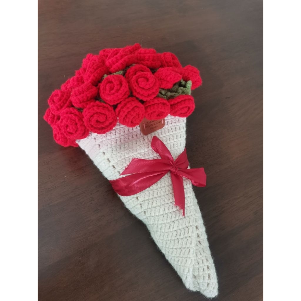 Crochet rose flower bouquet blanket, bouquet for wife love bouquet ผ้าห่มดอกกุหลาบ​โครเชต์