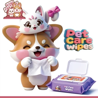 Boqi Factory ทิชชู่เปียก Pet wipes สําหรับเช็ดสัตว์เลี้ยง ทิชชู่เปียกเช็ดทําความสะอาด จํานวน 80 แผ่น M-8003