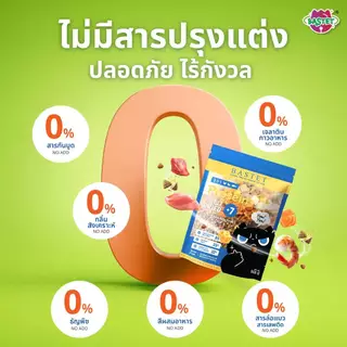 จำนวนจำกัด!! BASTET อาหารเเมวผสมฟรีซดราย 7 ชนิด (แมวท้องแมวเด็กกินได้)ขนสวย/ย่อยง่าย