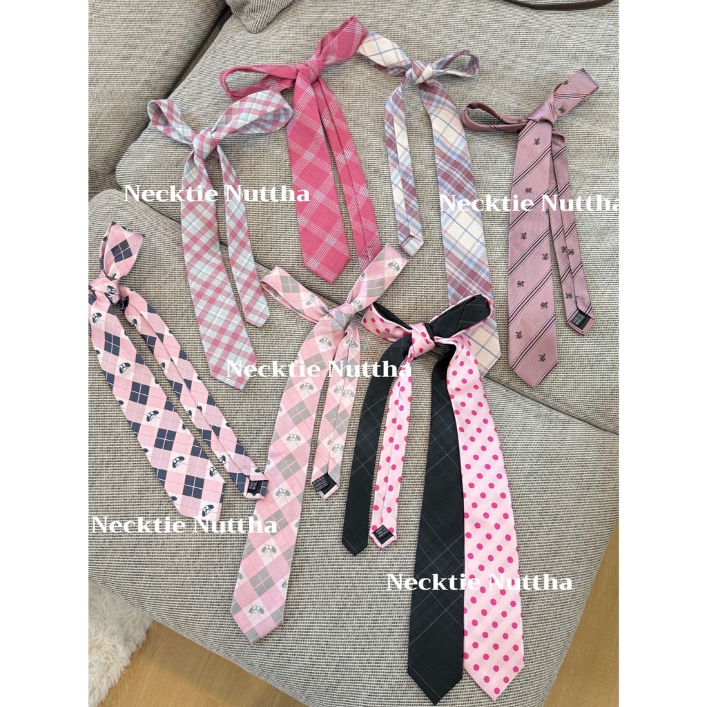 ᵔᴥᵔ Polka dot- พร้อมส่ง 🌷🪞 เนคไทลายจุด เนคไทลายสก็อต ลายทาง เนคไทแฟชั่น necktie (แบบผูกเอง/พันคอ/ทำเป็นเข็มขัดได้)