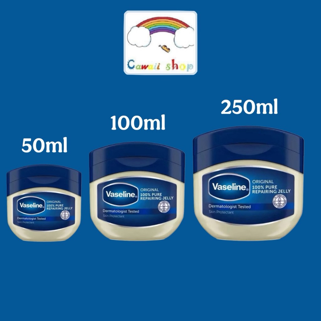 Vaseline Pure Repairing Jelly Original ผลิตภัณฑ์บำรุงริมฝีปากและผิวกาย ขนาด 50ml , 100ml , 250ml