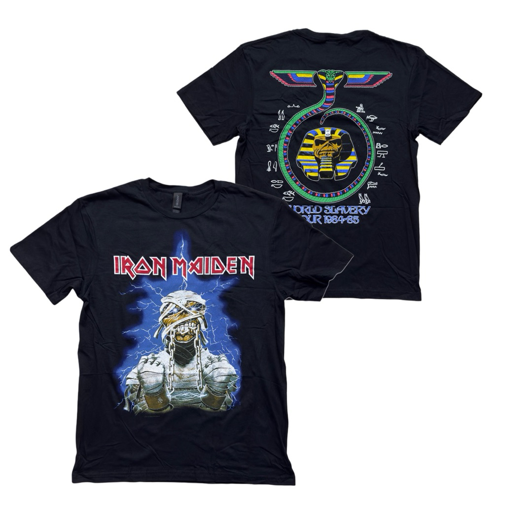 เสื้อวง IRON MAIDEN T-SHIRT - WORLD SLAVERY TOUR '84 - '85 (2023)(BLACK)