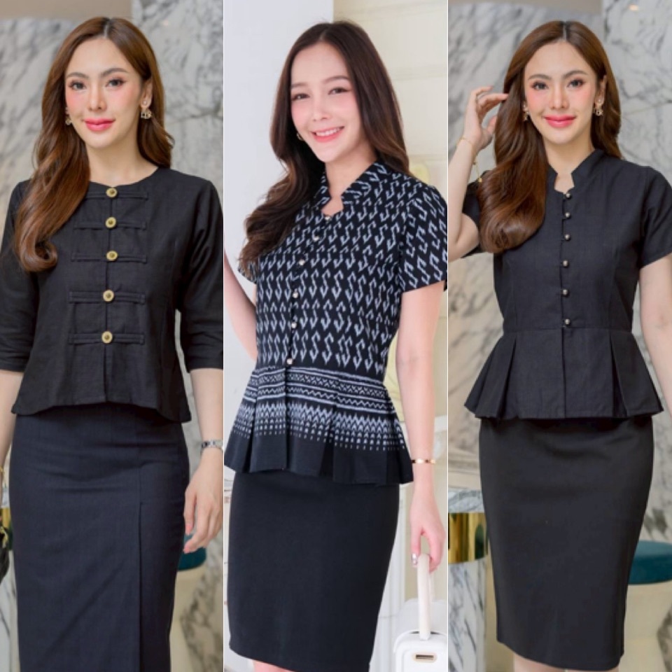 รวมแบบเสื้อสีดำ เสื้อสีสุภาพ เสื้อสีดำผู้หญิง ใส่ทำงาน ใส่ออกงาน ใส่ไว้ทุกข์