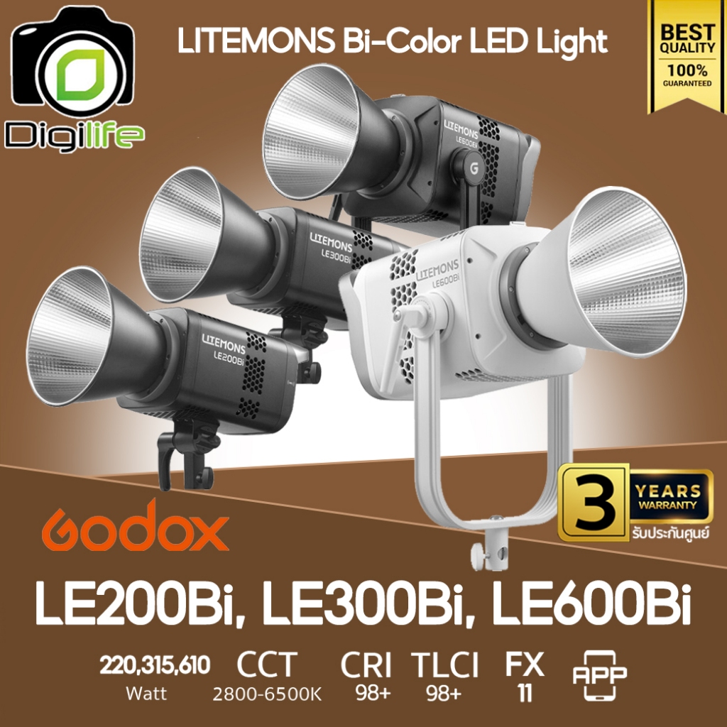 Godox LED LE200Bi, LE300Bi, LE600Bi Litemons Bi-Color - Bowen Mount  / Digilife Thailand