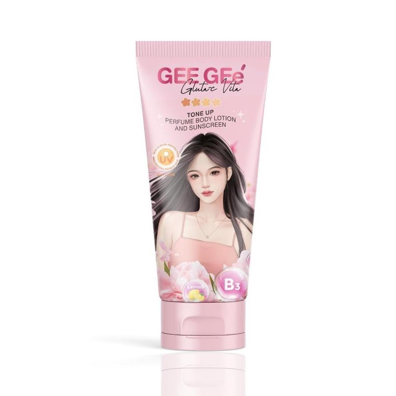 Gee Gee' Gee Gluta C Vita Tone up Ferfume Body Lotion End Sunscreen, Sunscreen That Turns into Liqui
