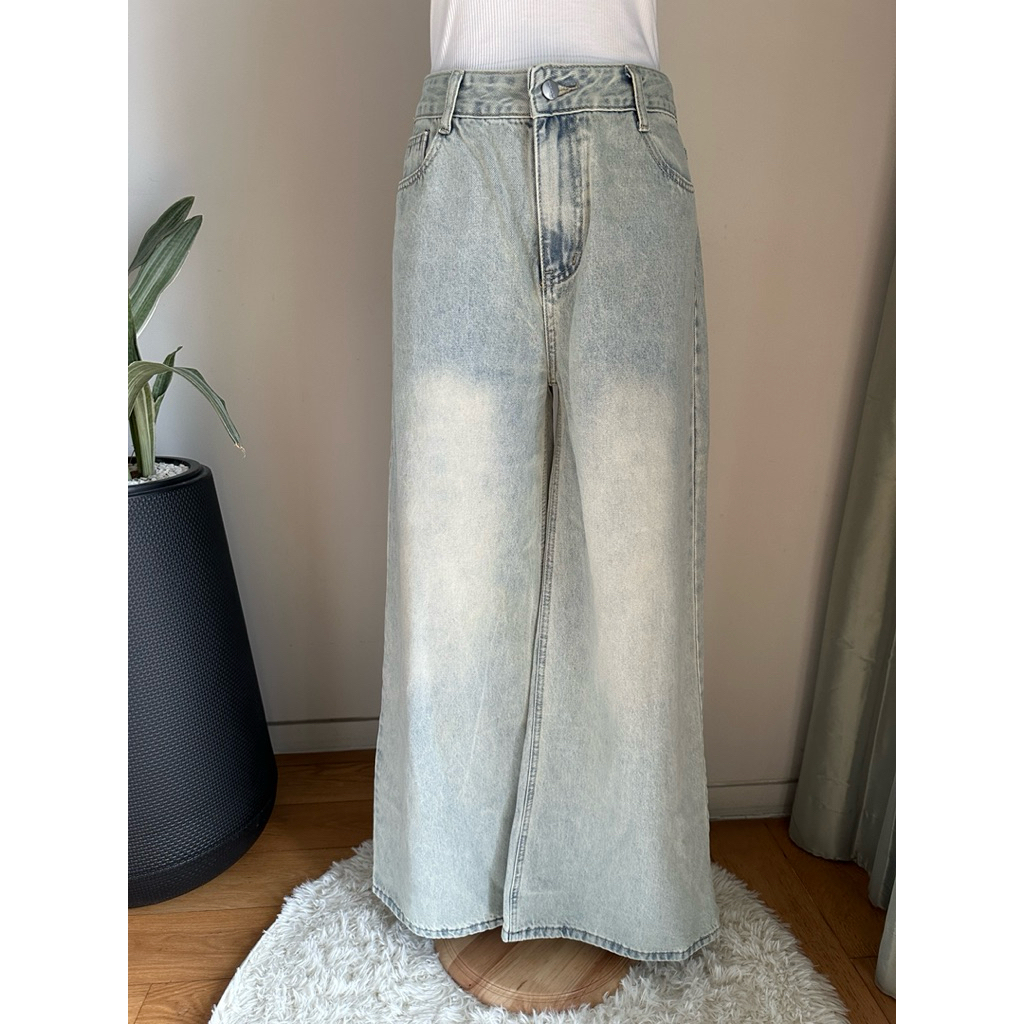 PROMTHONG - กางเกงยีนส์ PTJ30156 ทรงขากระบอกใหญ่ SIZE XL - แท้ 💯( ใหม่)