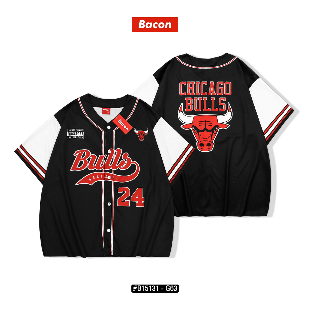 เสื้อแฟชั่น เสื้อกีฬาเบสบอล หมายเลข24 โอเวอร์ไซส์ มีกระดุมจริง