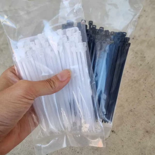 เคเบิ้ลไทร์ 1 ซอง 100 เส้น สายเคเบิ้ลไทร์ สายรัดไนล่อน Cable Tieหนวดกุ้ง 4 นิ้ว 6 นิ้ว 8 นิ้ว 10 นิ้ว สีขาว สีดำ