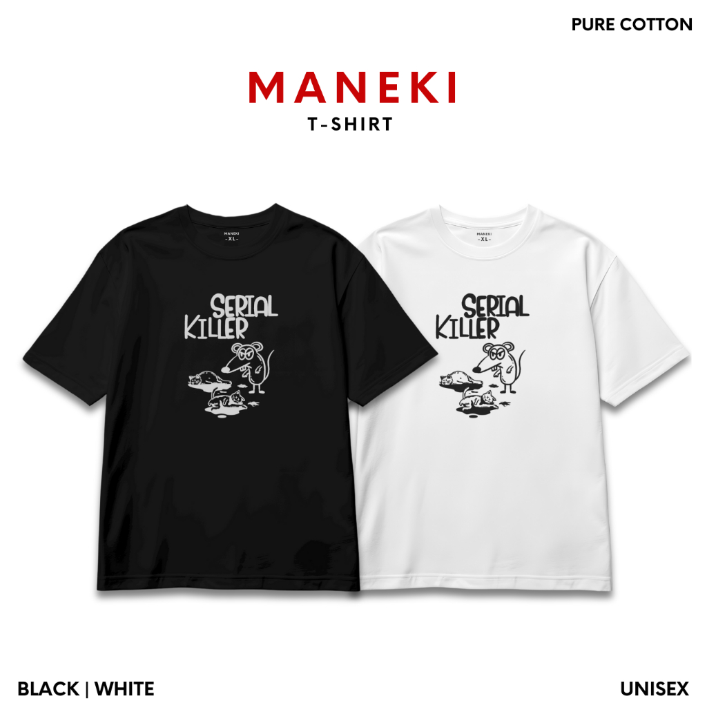 MANEKI - เสื้อยืดคอกลม เนื้อผ้า cotton100% ลาย Serial Killer