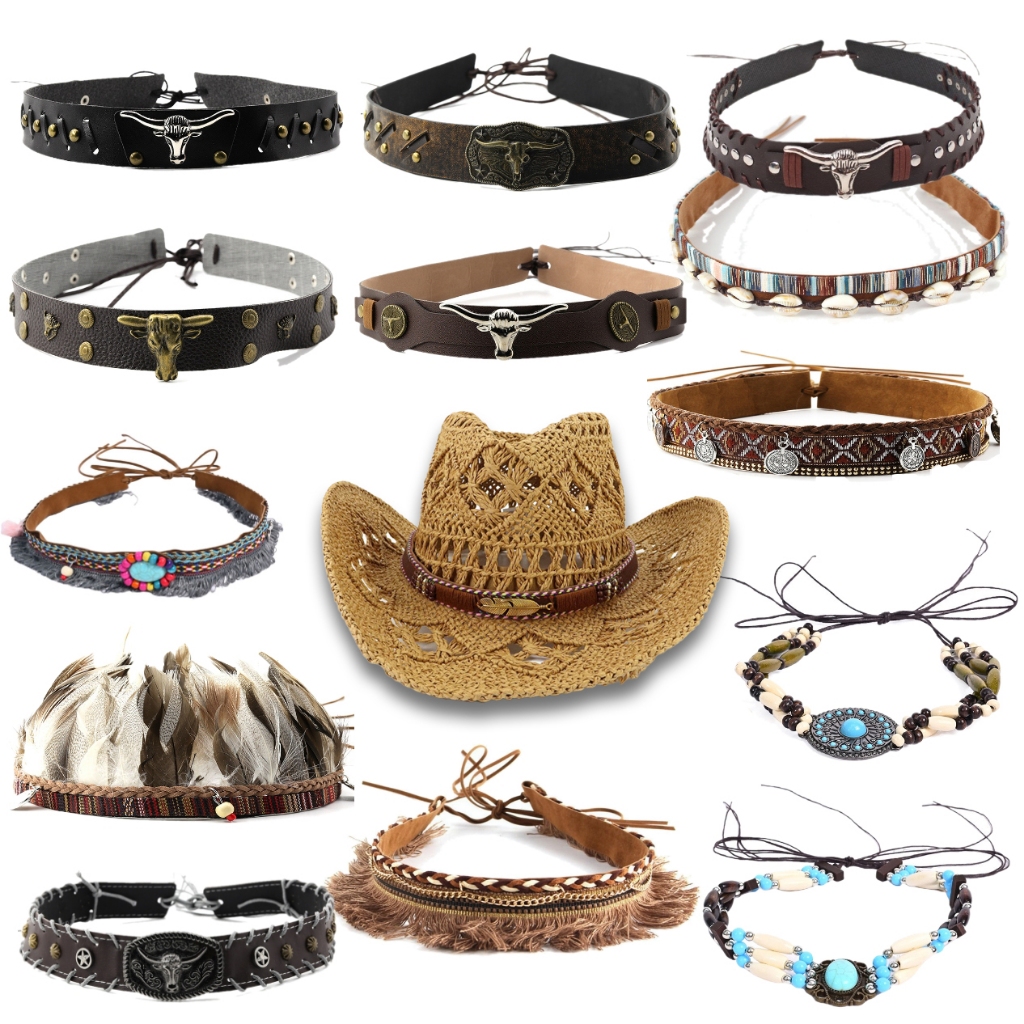 สายคาดหมวกคาวบอย DIY งาน Handmade สไตร์โบฮีเมียน 00HAT