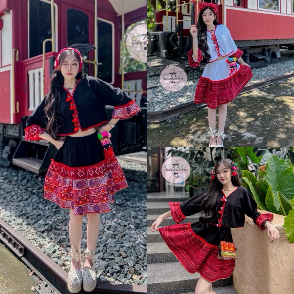 เซ็ตเสื้อแขนตุ๊กตา5ส่วนกระดูมหน้าคู่กับกระโปรงเลเยอร์เนื้อผ้าฝ่ายนุ่มกับผ้าทอนากา /สินค้ามีพร้อมส่งคะ