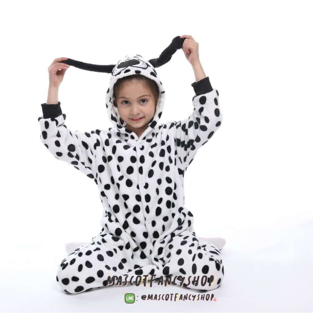 [มี COD] ชุดนอนมาสคอต แฟนซี เด็ก หมาดัลเมเชี่ยน/หมาลายจุด (dalmatian)