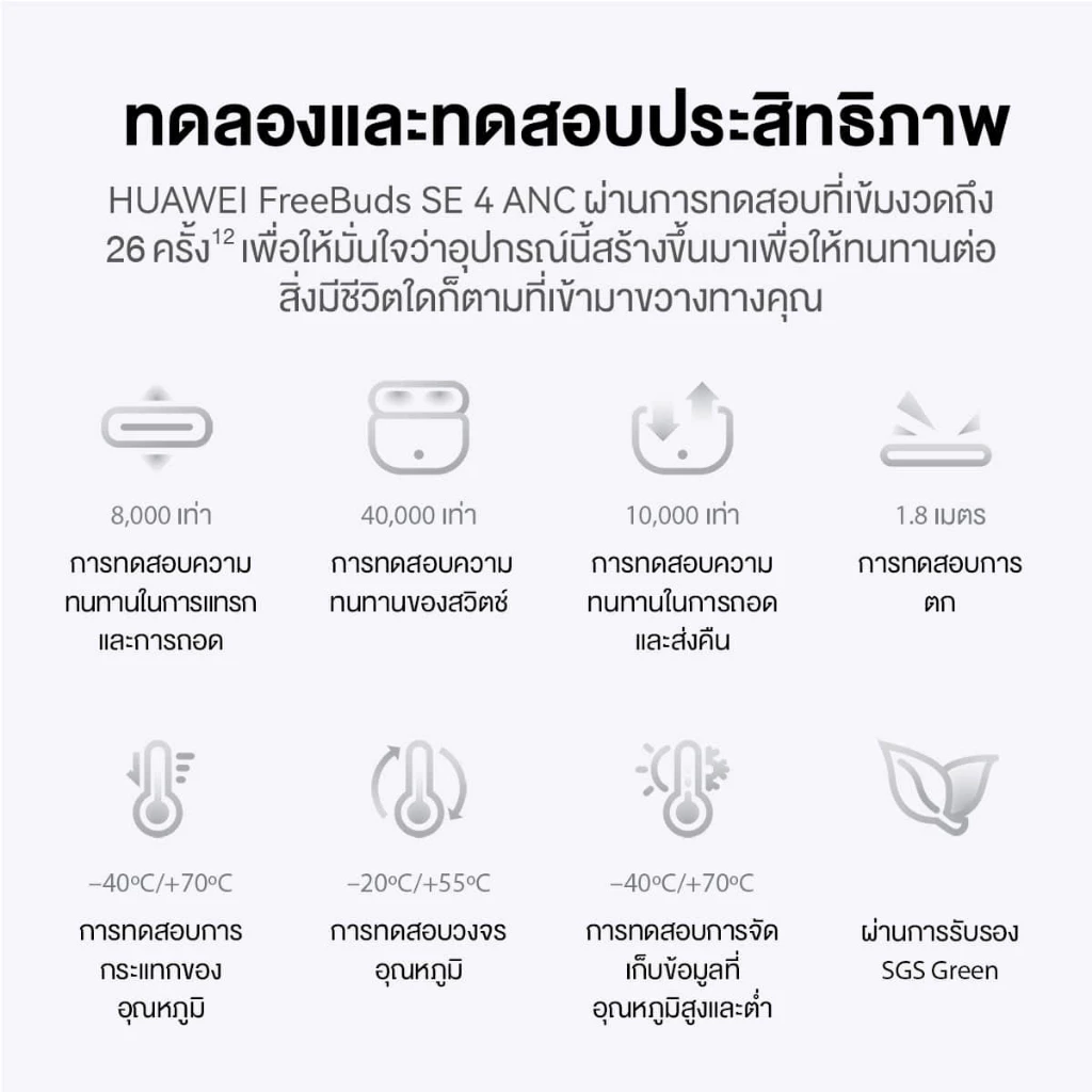 [7.6 20.00 - 01:59 น. | โค้ดลด 25%] HUAWEI FreeBuds SE 4 ANC | หูฟัง | ตัดเสียงรบกวนสูงสุด50 เดซิเบล | ฟังนาน50 ชั่วโมง thumbnail 5