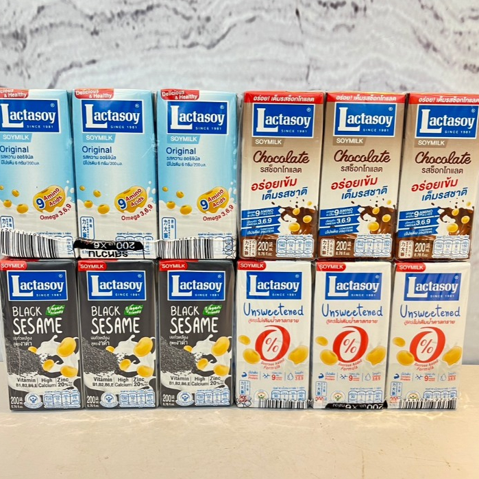 (แพ็ค 6) Lactasoy UHT Soy Milk แลคตาซอย ผลิตภัณฑ์น้ำนมถั่วเหลือง 200 มล.