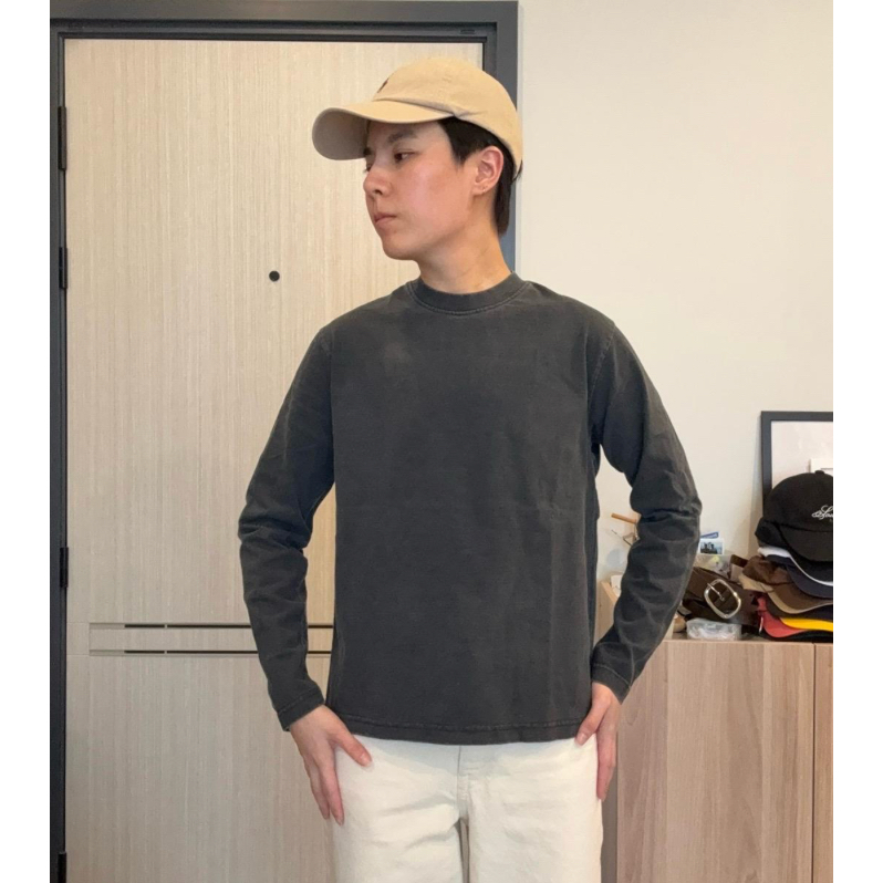 207 [Long Sleeves Faded Cropped T-Shirt] เสื้อแขนยาวคอกลม ฟอกเฟด ผ้าคอตต้อน