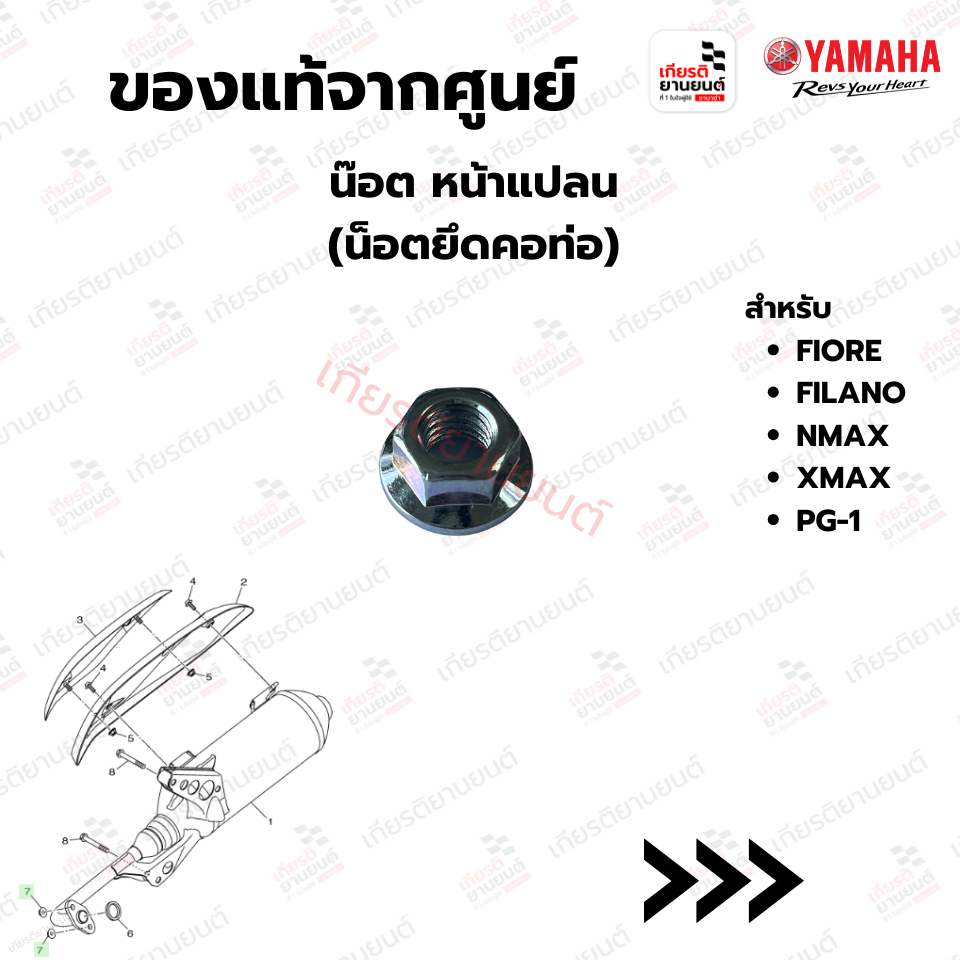 9570208500 : น๊อต หน้าแปลน (น็อตยึดคอท่อ)สำหรับ FIORE FILANO NMAX XMAX PG-1
