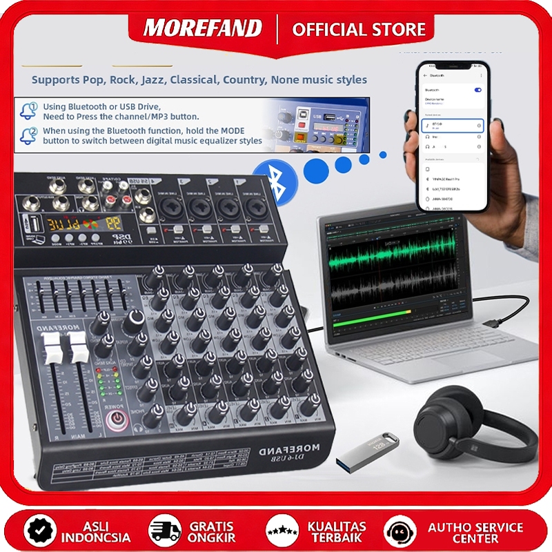 DJ4/DJ6/DJ8 เครื่องผสมเสียง professional เครื่องผสมอาหาร 7/4 ช่อง MG07BT/MG04BT เครื่องขยายสัญญาณ KT