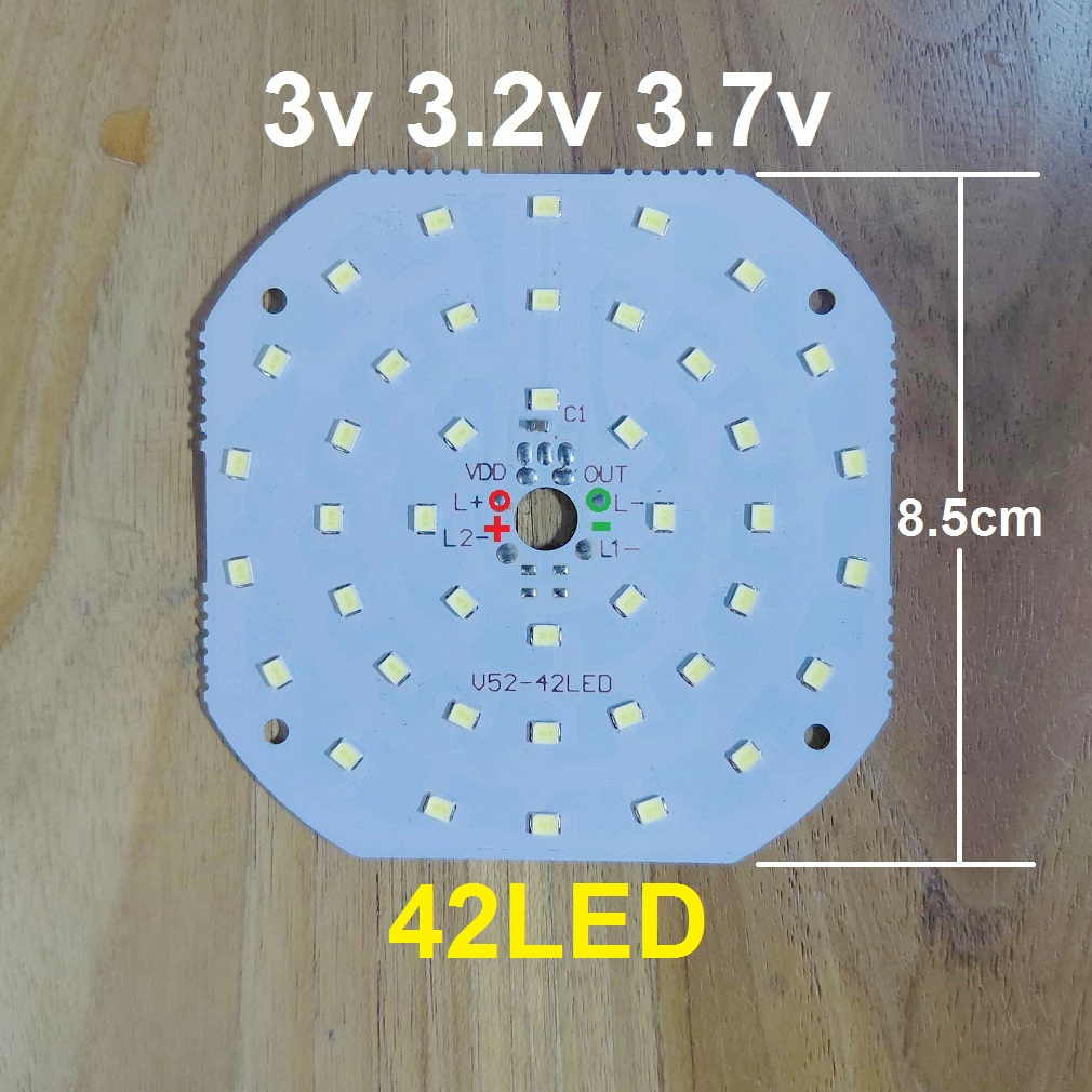 หลอดไฟ DIY LED 3.2v 3.7v สีขาว ขนาด 8W โซล่าเซลล์ LED 42หลอด