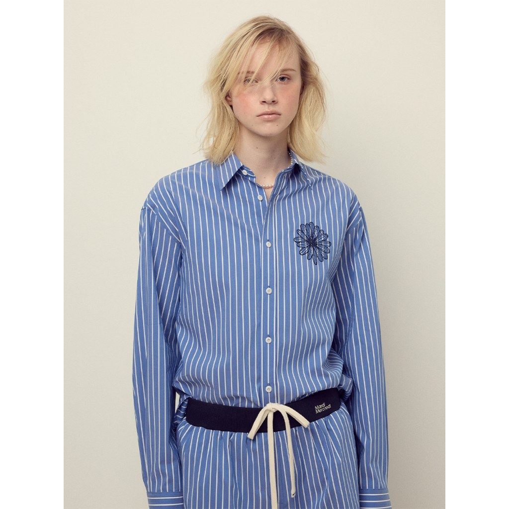 Mardi Mercredi Cotton Shirt Stripe (Blue Navy, Blue Burgundy, Pink Pink, Navy Blue)