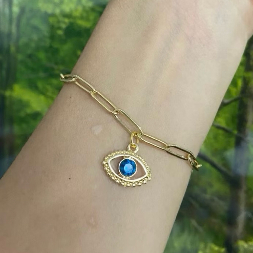 ( พร้อมส่งในไทย🇹🇭) สร้อยข้อมือสายมูแสตนเลส(ชุบทอง) สร้อยข้อมือ evil eye  สร้อยข้อมือ 4-clover leaves
