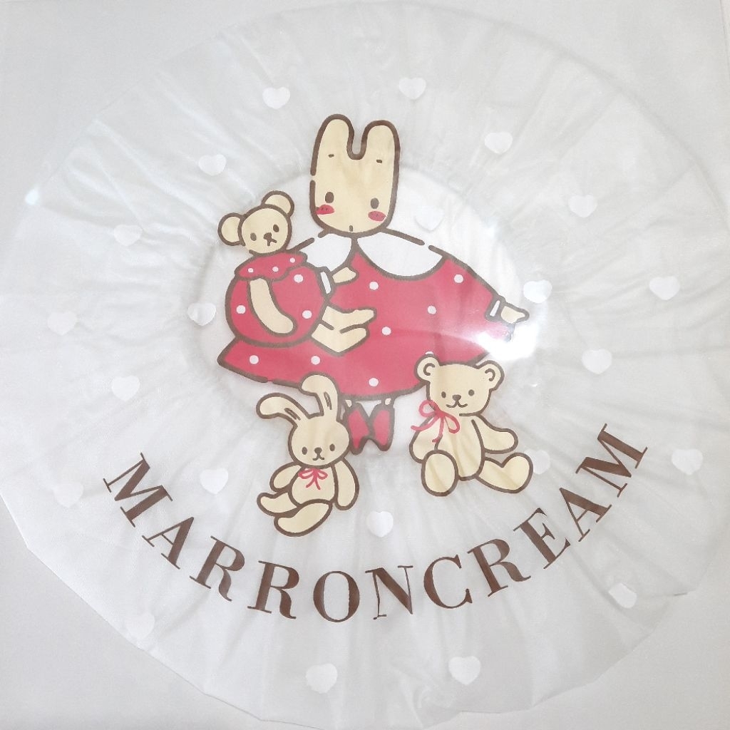 👒หมวกอาบน้ำ ลายกระต่ายmarron หมวกคลุมผมอาบน้ำ