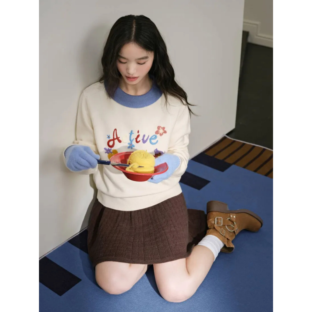 [พร้อมส่งจากไทย]  ❤KUOSE : Embroidered Sweater❤