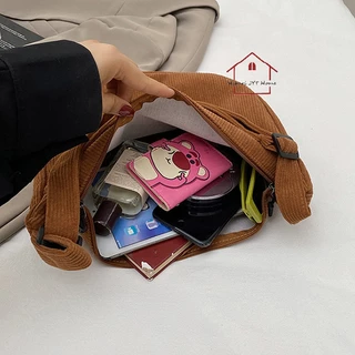 📢 [ลูกค้าใหม่ 1 บาท] กระเป๋าสะพายข้าง กระเป๋าแฟชั่น ผ้าแคนวาส ผ้าลูกฟูก พวงกุญแจ ตุ๊กตา