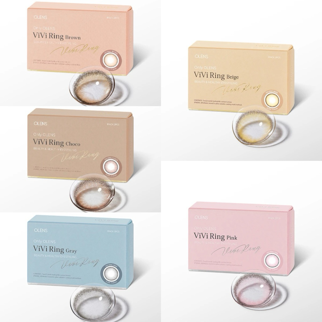 (Monthly) OLENS รุ่น VIVI RING Brown, Gray, Choco, Beige, Pink คอนแทคเลนส์เกาหลี สายตา 0.00 ถึง -5.50