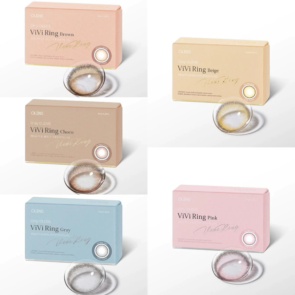 (Monthly) OLENS รุ่น VIVI RING Brown, Gray, Choco, Beige, Pink คอนแทคเลนส์เกาหลี สายตา 0.00 ถึง -5.50