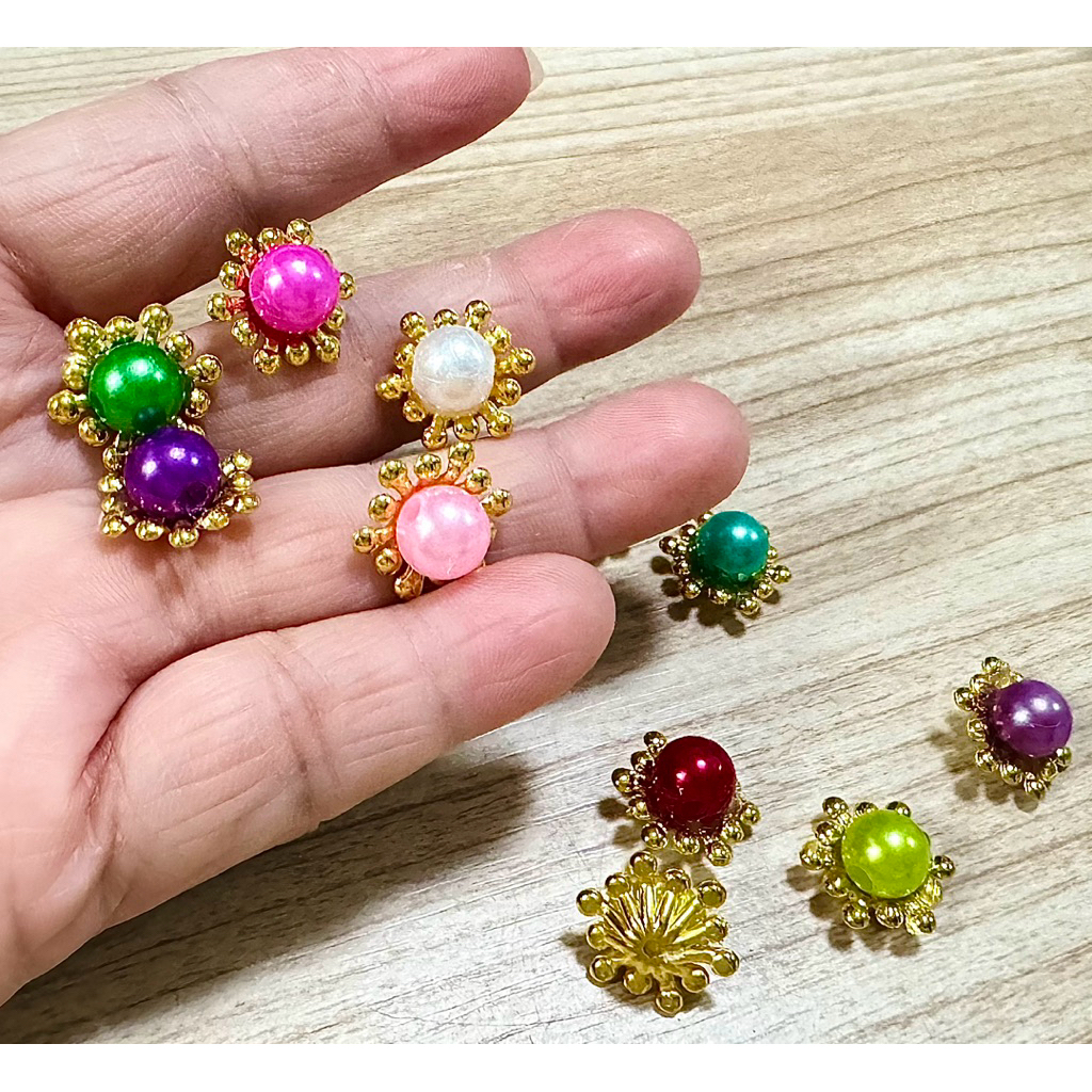 ฐานมงกุฏแฉก 14 มิล/ฐานมงกุฏตกแต่งมุกคละสี/ลูกปัดกลม 8 มิล คละสี ❇️สินค้าพร้อมส่ง❇️ ราคา ถูกที่สุด ดีลบีเคเค แกลเลอรีภาพที่ 7