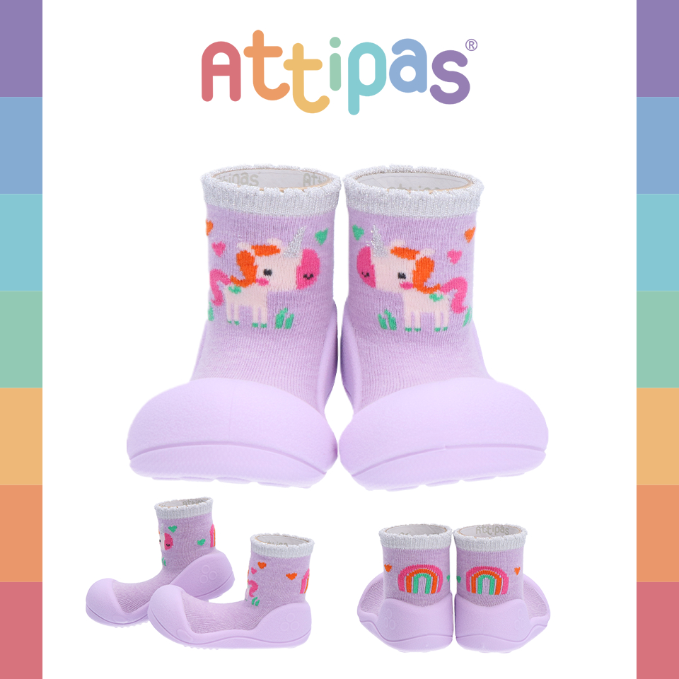 NEW 2025! รองเท้าหัดเดิน Attipas - รุ่น UNICORNE- [สี :PURPLE] [รุ่น Standard]