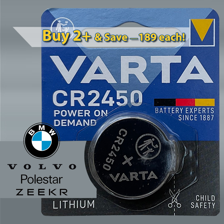 ถ่าน VARTA CR2450 Battery คุณภาพสูงสำหรับรีโมทรถ Volvo EX30, BMW, Ford, Zeekr 7X Key Fobs