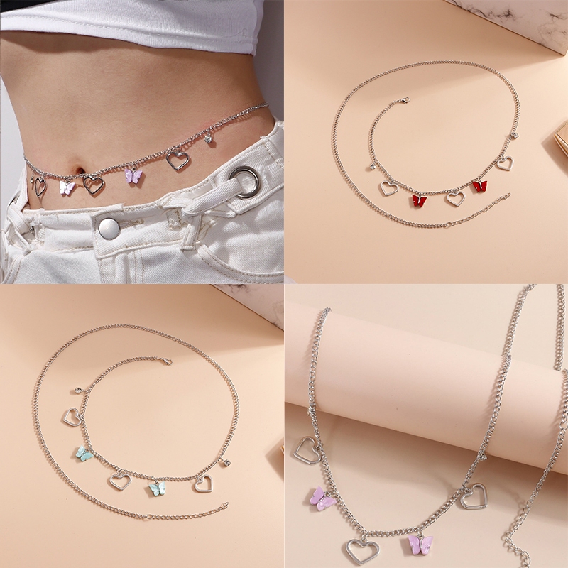 โซ่เอว ผีเสื้อหัวใจกลวง Fashion waist chain ใส่ไปทะเล accessories