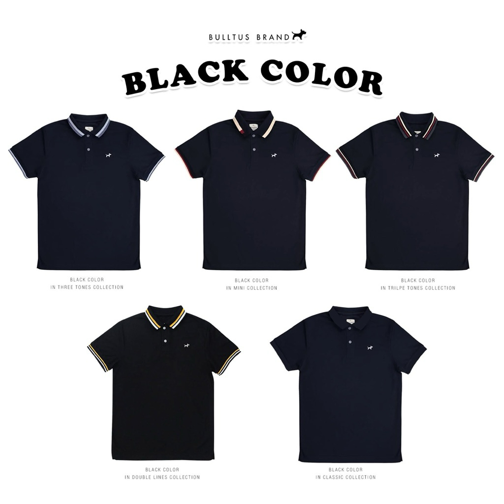 เสื้อโปโล สีดำ Polo Bulltus ผู้ชาย ผู้หญิง